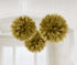 Gold Fluffy Tissue Decorations 40cm 3Pk