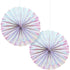 Iridescent Foil Paper Fans Decorations 30cm 2pk