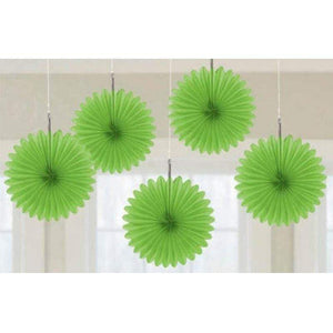Amscan_OO Decorations - Decorative Fans, Pom Poms & Lanterns Kiwi Kiwi Mini Fan Decorations 6in 5pk