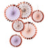 Lets Par Tea Fan Decorations Pink And Floral 6pk