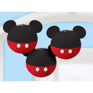 Amscan_OO Decorations - Decorative Fans, Pom Poms & Lanterns Mickey Mouse Forever Paper Lanterns 24cm 3pk