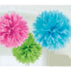 Amscan_OO Decorations - Decorative Fans, Pom Poms & Lanterns Multi Colored Silver Fluffy Tissue Decorations 40cm 3Pk