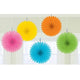 Amscan_OO Decorations - Decorative Fans, Pom Poms & Lanterns Multi Colour Kiwi Mini Fan Decorations 6in 5pk