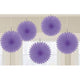 Amscan_OO Decorations - Decorative Fans, Pom Poms & Lanterns New Purple Kiwi Mini Fan Decorations 6in 5pk