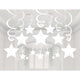 Amscan_OO Decorations - Hanging Swirls Frosty White Silver Shooting Stars Foil Mega Value Pack Swirl Decorations 30pk