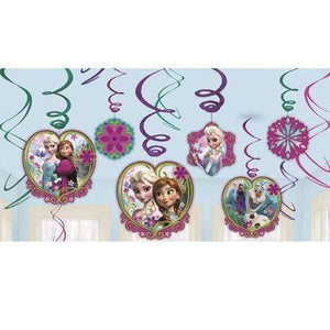 Amscan_OO Decorations - Hanging Swirls Frozen Swirl Hanging Decorations 12pk