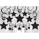 Amscan_OO Decorations - Hanging Swirls Jet Black Caribbean Blue Shooting Stars Foil Mega Value Pack Swirl Decorations 30Pk