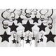 Amscan_OO Decorations - Hanging Swirls Jet Black Silver Shooting Stars Foil Mega Value Pack Swirl Decorations 30pk