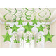 Amscan_OO Decorations - Hanging Swirls Kiwi Kiwi Shooting Stars Foil Mega Value Pack Swirl Decorations 30pk
