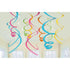 Multi Coloured Plastic Swirl Decorations 56cm 12pk