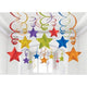 Amscan_OO Decorations - Hanging Swirls Multi-Coloured Silver Shooting Stars Foil Mega Value Pack Swirl Decorations 30pk