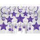 Amscan_OO Decorations - Hanging Swirls New Purple Silver Shooting Stars Foil Mega Value Pack Swirl Decorations 30pk