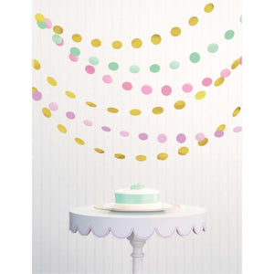 Amscan_OO Decorations - Hanging Swirls Pastel String Circle Decorations Paper & Foil 6pk