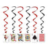 Playing Cards Whirls Hanging Decoration 5pk