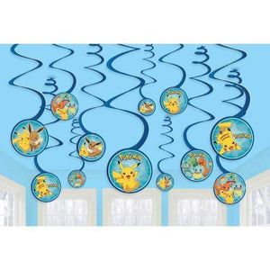 Amscan_OO Decorations - Hanging Swirls Pokemon Spiral Decorations 12pk