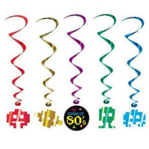 Amscan_OO Decorations - Hanging Swirls Totally 80's Whirls Hanging Decoration 5pk