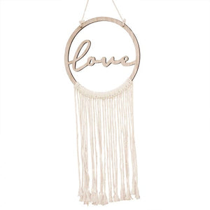 Decorations - Props A Touch of Pampas Love Hoop with Macrame Hanging MDF Each