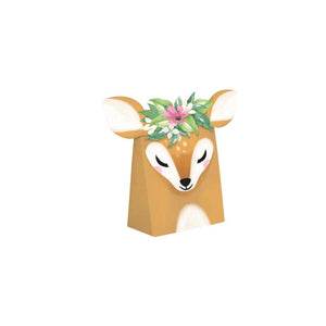Amscan_OO Games & Favors - Favor Boxes, Shreds, Treat & Loot Bags Deer Little One Paper Treat Bags 20cm x 11cm 8pk