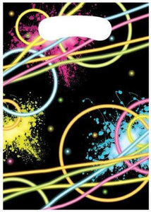 Amscan_OO Games & Favors - Favor Boxes, Shreds, Treat & Loot Bags Glow Party Loot Bags Plastic 22cm x 16cm 8pk