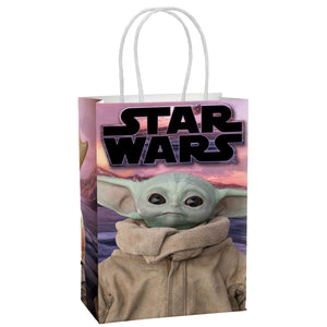 Amscan_OO Games & Favors - Favor Boxes, Shreds, Treat & Loot Bags The Mandalorian Star Wars Create Your Own Paper Kraft Bags 8pk
