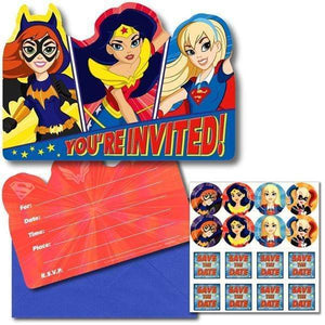 Amscan_OO Games & Favors - Invitations & Thank You Cards DC Super Hero Girls Postcard Invitation 8pk