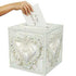 White Deluxe Hearts Pattern Receiving Card Box 30cm x 30cm Each