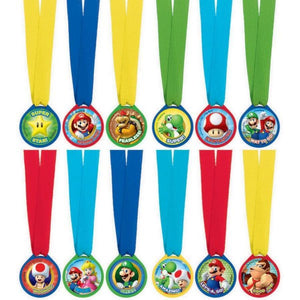 Amscan_OO Games & Favors - Medals, Ribbons & Trophy Super Mario Brothers Mini Award Medals 12pk