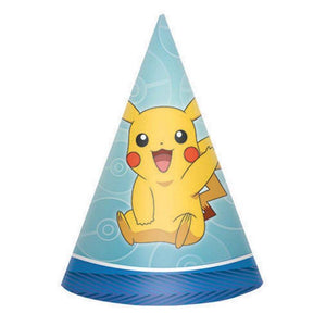 Amscan_OO Games & Favors - Party Hat & Mask Pokemon Core Paper Cone Hat 8pk