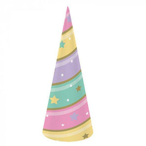 Amscan_OO Games & Favors - Party Hat & Mask Unicorn Sparkle Hats Horn Shaped 8pk