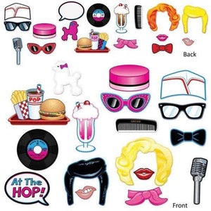 Amscan_OO Games & Favors - Photo Props & Fun Signs 50's Rock & Roll Photo Booth Props Fun Signs 17pk