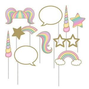 Amscan_OO Games & Favors - Photo Props & Fun Signs Unicorn Sparkle Photo Props 10pk