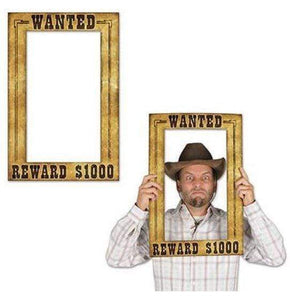 Amscan_OO Games & Favors - Photo Props & Fun Signs Western Wanted Reward $1000 Photo Prop Fun Frame 39cm x 59cm Each