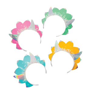 Amscan_OO Hats & Headwear - Halos, Crown & Tiara Girl Dino Party Decor Tiaras Iridescent 8pk