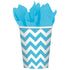 Caribbean Blue Chevron Cups 266ml 8Pk
