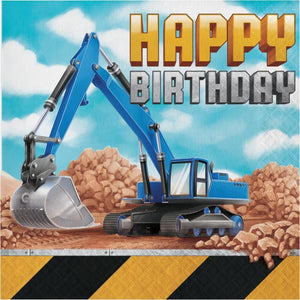 Amscan_OO Tableware - Napkins Big Dig Construction Lunch Napkins Happy Birthday 16pk