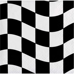 Amscan_OO Tableware - Napkins Black & White Check Beverage Napkins 18pk