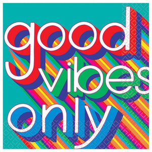 Amscan_OO Tableware - Napkins Good Vibes 70's Lunch Napkins 16pk