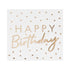 Mix It Up Gold Foiled Happy Birthday Napkins 16.5cm x 16.5cm 16pk
