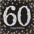 Sparkling Celebration 60th Happy Birthday Lunch Napkins 33cm 16pk