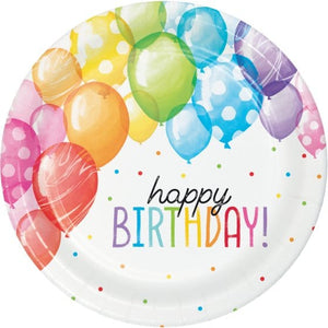 Tableware - Plates Balloon Bash Birthday Paper Dinner Plates 22cm 8pk
