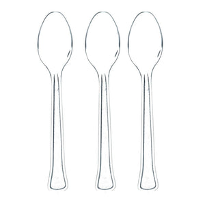 Amscan_OO Tableware - Spoons, Forks, Knives & Tongs Clear Caribbean Blue Premium Plastic Spoons 20pk