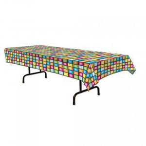 Amscan_OO Tableware - Table Covers Good Vibes 70's Disco Squares Tablecover 137cm x 274cm Each