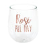 Rose All Day Stemless Plastic Wine Glass 414ml Each